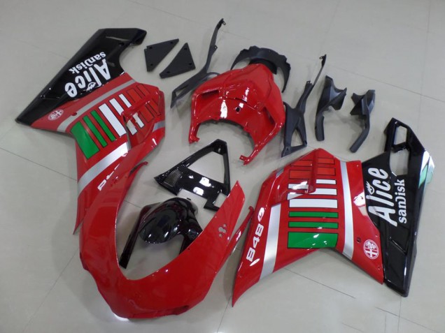 Alice mit Grün Ducati 848 1098 1198 07-14 Motorrad Verkleidungen Alice mit Grün Ducati 848 1098 1198 07-14 Motorrad Verkleidungen