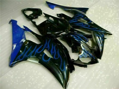 Blau Flamme Schwarz Yamaha R6 08-16 Motorrad Verkleidungen