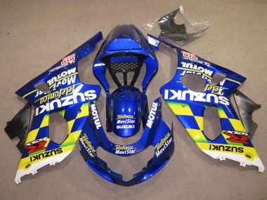 Blau Gelb Telefonica Movistar Suzuki GSXR 1000 K1 00-02 Motorrad Verkleidungen