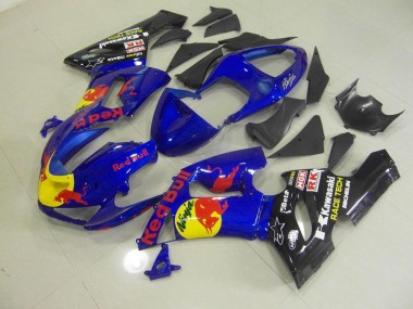 Blau Rot Bull Kawasaki ZX6R 05-06 Motorrad Verkleidungen