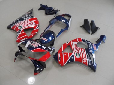 Blau Rot Castrol Zykluswelt Honda CBR 900 RR 954 02-03 Motorrad Verkleidungen