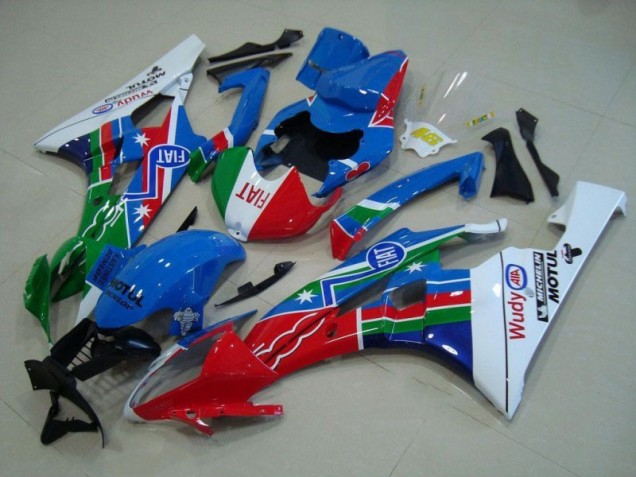 Blau Rot Weiß Grün Yamaha R6 06-07 Motorrad Verkleidungen