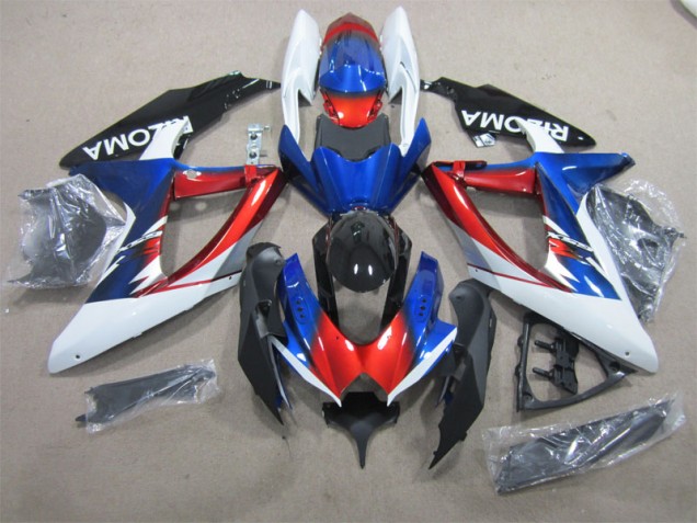 Blau Rot Weiß Suzuki GSXR 600 K8 08-10 Motorrad Verkleidungen