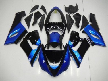 Blau Schwarz Kawasaki ZX6R 05-06 Motorrad Verkleidungen