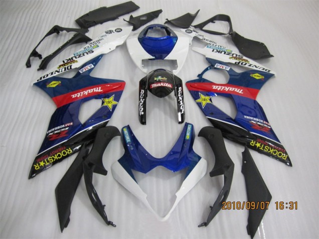 Blau Schwarz Rockstar Suzuki GSXR 1000 K5 05-06 Motorrad Verkleidungen Blau Schwarz Rockstar Suzuki GSXR 1000 K5 05-06 Motorrad Verkleidungen