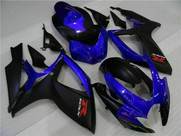 Blau Schwarz Suzuki GSXR 600 / 750 K6 06-07 Motorrad Verkleidungen Blau Schwarz Suzuki GSXR 600 / 750 K6 06-07 Motorrad Verkleidungen