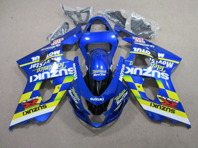Blau Telefunica Movistar Motul Suzuki GSXR 750 K4 04-05 Motorrad Verkleidungen Blau Telefunica Movistar Motul Suzuki GSXR 750 K4 04-05 Motorrad Verkleidungen