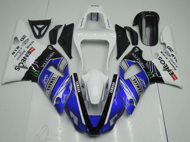 Blau Weiß ENEOS Monster Yamaha R1 00-01 Motorrad Verkleidungen Blau Weiß ENEOS Monster Yamaha R1 00-01 Motorrad Verkleidungen