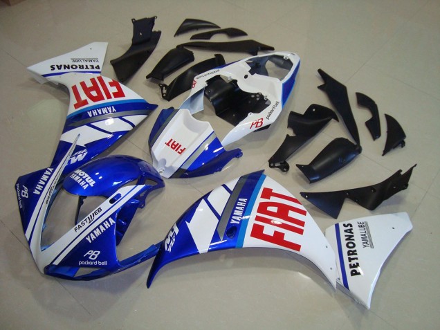 Blau Weiß Fiat Yamaha R1 09-11 Motorrad Verkleidungen Blau Weiß Fiat Yamaha R1 09-11 Motorrad Verkleidungen