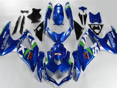 Blau Weiß Grün Suzuki GSXR 600 / 750 K8 08-10 Motorrad Verkleidungen