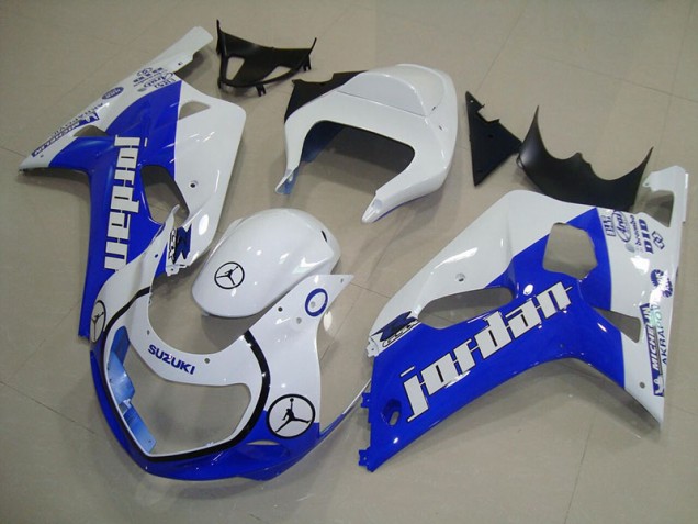 Blau Weiß Jordan Suzuki GSXR 750 K1 K2 K3 01-03 Motorrad Verkleidungen Blau Weiß Jordan Suzuki GSXR 750 K1 K2 K3 01-03 Motorrad Verkleidungen