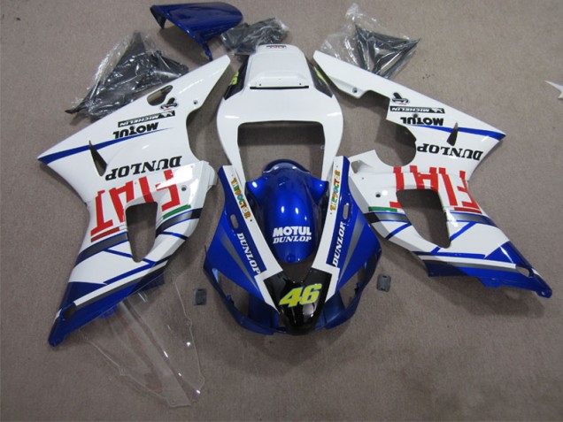 Blau Weiß Motul Dunlop 46 Yamaha R1 09-11 Motorrad Verkleidungen Blau Weiß Motul Dunlop 46 Yamaha R1 09-11 Motorrad Verkleidungen