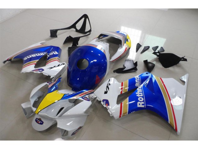 Blau Weiß Rothmans Honda VFR 800 02-13 Motorrad Verkleidungen