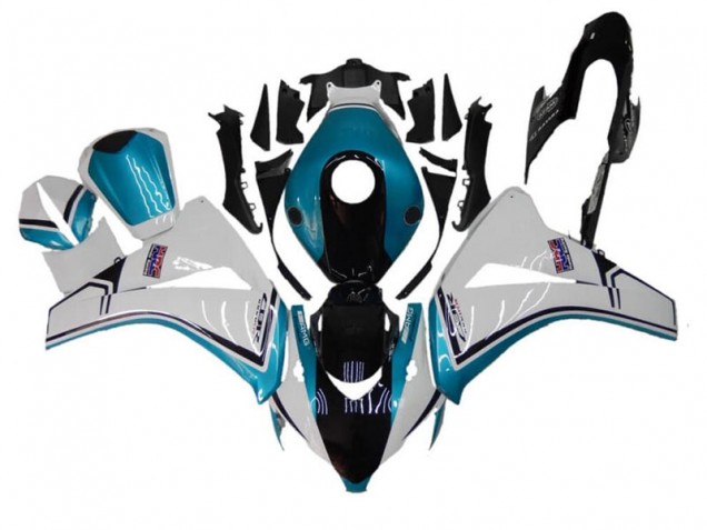 Blau Weiß Schwarz Honda CBR 1000 RR 08-11 Motorrad Verkleidungen Blau Weiß Schwarz Honda CBR 1000 RR 08-11 Motorrad Verkleidungen