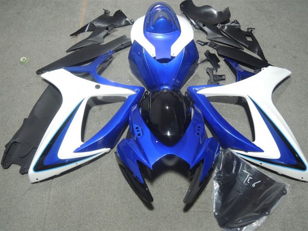 Blau Weiß Schwarz Suzuki GSXR 600 K6 06-07 Motorrad Verkleidungen Blau Weiß Schwarz Suzuki GSXR 600 K6 06-07 Motorrad Verkleidungen