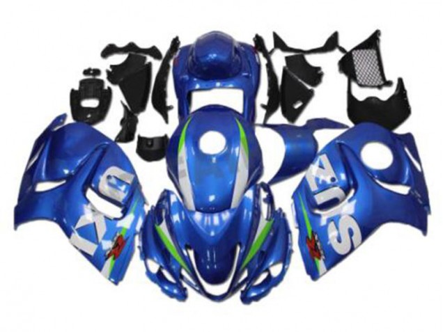 Blau Weiß Suzuki GSXR 1300 Hayabusa 08-20 Motorrad Verkleidung Blau Weiß Suzuki GSXR 1300 Hayabusa 08-20 Motorrad Verkleidung