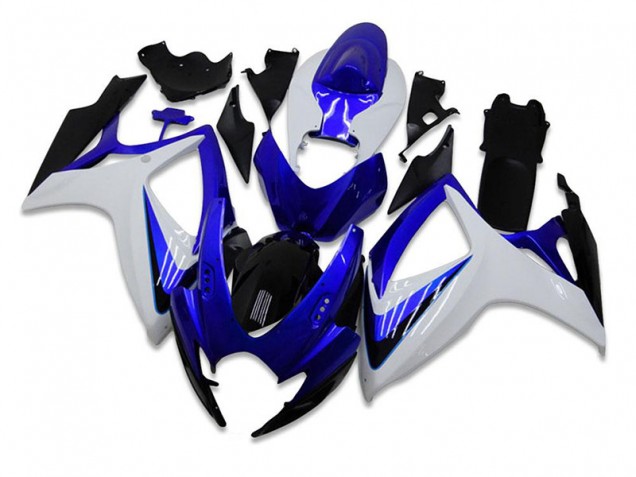 Blau Weiß Suzuki GSXR 600 / 750 K6 06-07 Motorrad Verkleidungen Komplett Sets Blau Weiß Suzuki GSXR 600 / 750 K6 06-07 Motorrad Verkleidungen Komplett Sets