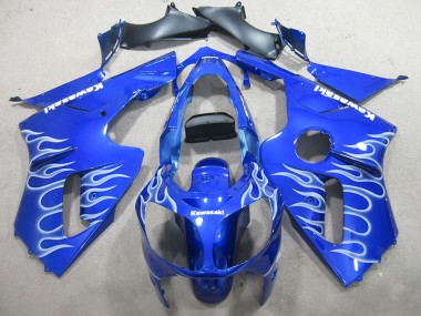 Blau Weiße Flamme Kawasaki ZX12R 00-01 Motorrad Verkleidungen