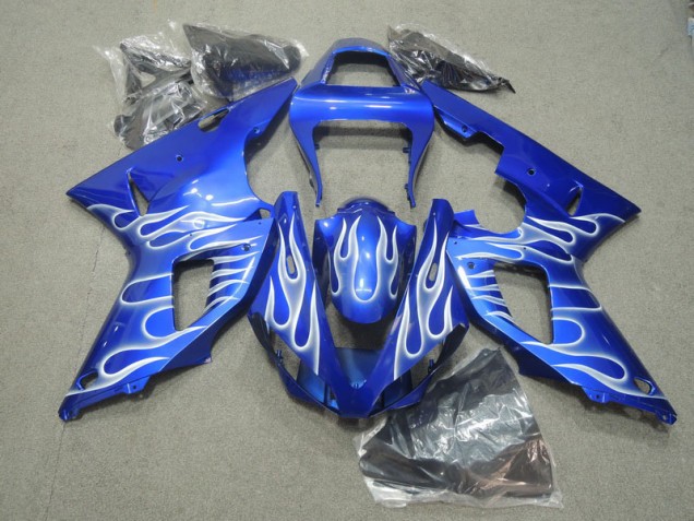 Blau Weiße Flamme Yamaha R1 00-01 Motorrad Verkleidungen Blau Weiße Flamme Yamaha R1 00-01 Motorrad Verkleidungen