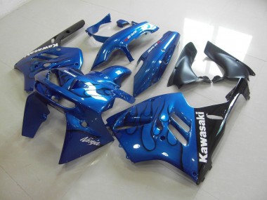 Blau schwarze Flamme Kawasaki ZX9R 94-97 Motorrad Verkleidung