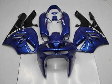 Blau schwarze Flamme Kawasaki ZX9R 94-97 Motorrad Verkleidungen