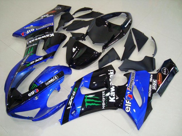 Bonbon blau Monster Kawasaki ZX6R 05-06 Motorrad Verkleidungen