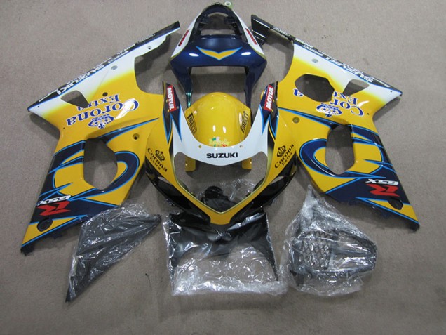 Gelb Blau Corona Extra Suzuki GSXR 1000 K1 00-02 Motorrad Verkleidungen Gelb Blau Corona Extra Suzuki GSXR 1000 K1 00-02 Motorrad Verkleidungen