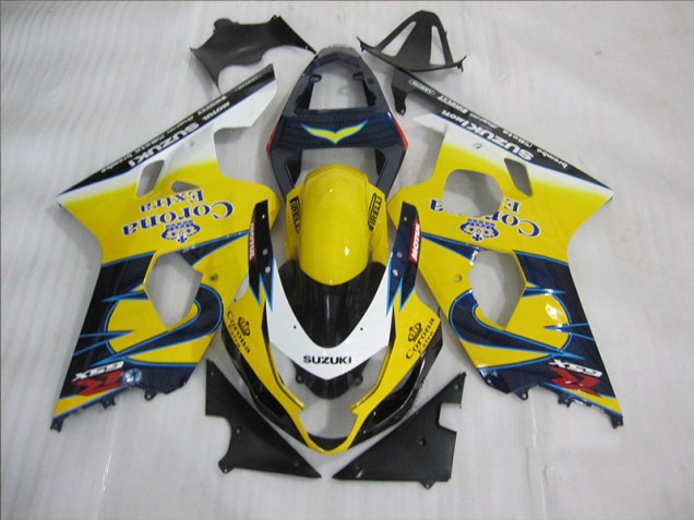 Gelb Blau Corona Extra Suzuki GSXR 600 K4 04-05 Motorrad Verkleidungen Gelb Blau Corona Extra Suzuki GSXR 600 K4 04-05 Motorrad Verkleidungen
