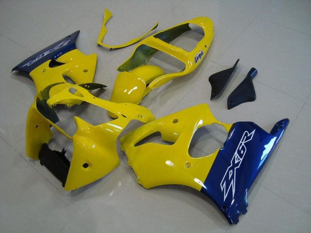 Gelb Blau Kawasaki ZX6R 00-02 Motorrad Verkleidungen