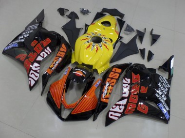 Gelb Rossi Rennen Honda CBR 600 RR 09-12 Motorrad Verkleidungen