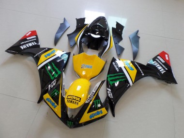 Gelb Schwarz Monster Yamaha R1 12-14 Motorrad Verkleidung