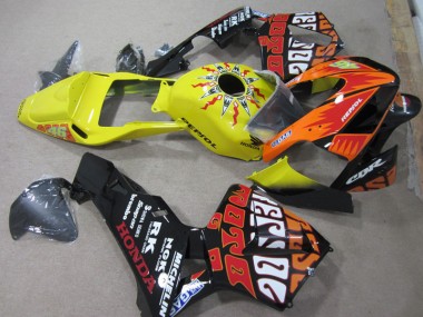 Gelb Schwarz Repsol 46 Honda CBR 600 RR 03-04 Motorrad Verkleidungen