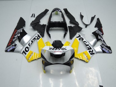 Gelb Silber Schwarz Repsol Honda CBR 900 RR 929 00-01 Motorrad Verkleidungen