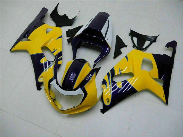 Gelb Suzuki GSXR 600 / 750 K1 K2 K3 01-03 Motorrad Vollverkleidung