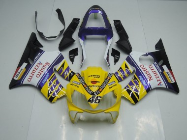 Gelb Weiß Nastro Azzurro Honda CBR 600 F4i 01-03 Motorrad Verkleidungen