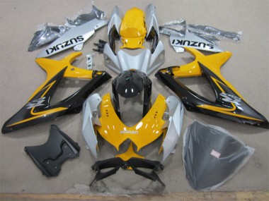 Gelb Weiß Schwarz Suzuki GSXR 600 K8 08-10 Motorrad Verkleidungen