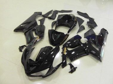 Glänzend Schwarz Gold Aufkleber Kawasaki ZX6R 05-06 Motorrad Verkleidungen