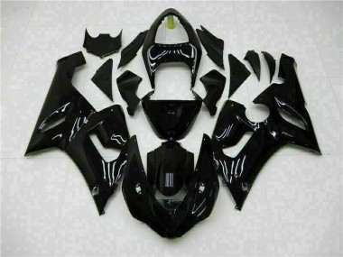 Glänzend Schwarz Kawasaki ZX6R 05-06 Motorrad Verkleidung