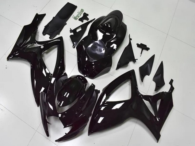 Glänzend Schwarz Suzuki GSXR 600 / 750 K6 06-07 Motorrad Verkleidungen