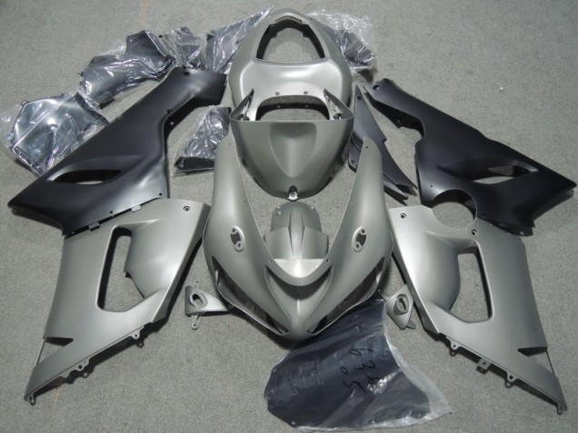 Grau Schwarz Kawasaki ZX6R 05-06 Motorrad Verkleidungen Grau Schwarz Kawasaki ZX6R 05-06 Motorrad Verkleidungen