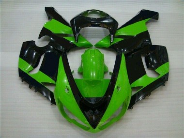 Grün Schwarz Kawasaki ZX6R 05-06 Motorrad Verkleidungen