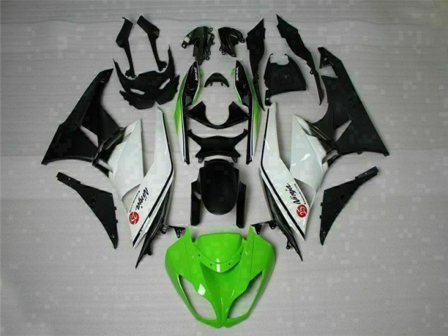Grün Schwarz Weiß 25 Kawasaki ZX6R 09-12 Motorrad Verkleidungen Grün Schwarz Weiß 25 Kawasaki ZX6R 09-12 Motorrad Verkleidungen