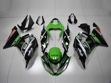 Grün Schwarz Weiß Kawasaki ZX6R 13-18 Motorrad Verkleidungen