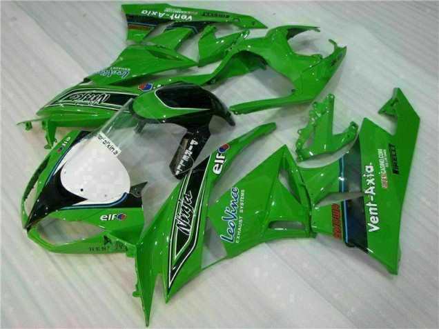 Grün Schwarzer LeoVince Kawasaki ZX6R 09-12 Motorrad Verkleidungen Grün Schwarzer LeoVince Kawasaki ZX6R 09-12 Motorrad Verkleidungen