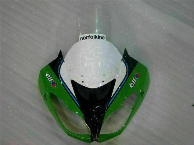 Grün Schwarzer LeoVince Kawasaki ZX6R 09-12 Motorrad Verkleidungen Grün Schwarzer LeoVince Kawasaki ZX6R 09-12 Motorrad Verkleidungen