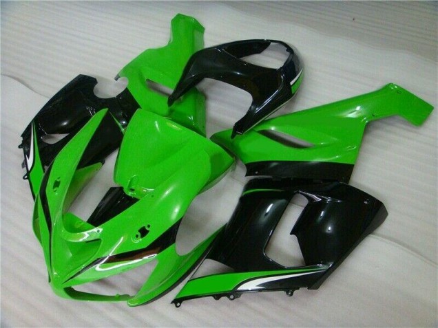 Grün Weiß Schwarz Kawasaki ZX6R 05-06 Motorrad Verkleidungen Grün Weiß Schwarz Kawasaki ZX6R 05-06 Motorrad Verkleidungen
