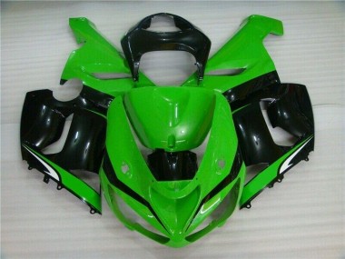 Grün Weiß Schwarz Kawasaki ZX6R 05-06 Motorrad Verkleidungen
