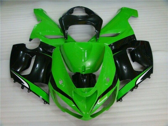 Grün Weiß Schwarz Kawasaki ZX6R 05-06 Motorrad Verkleidungen Grün Weiß Schwarz Kawasaki ZX6R 05-06 Motorrad Verkleidungen