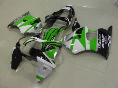 Grün Weiße Streifen Kawasaki ZX6R 00-02 Motorrad Verkleidungen