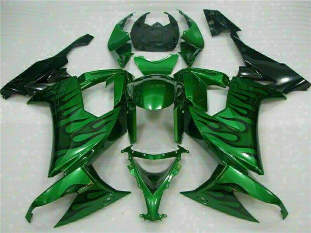 Grüne Flamme Kawasaki ZX10R 08-10 Motorrad Verkleidungen Grüne Flamme Kawasaki ZX10R 08-10 Motorrad Verkleidungen